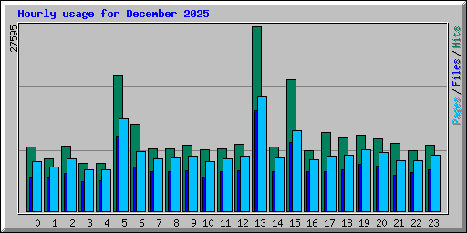 Hourly usage for December 2025